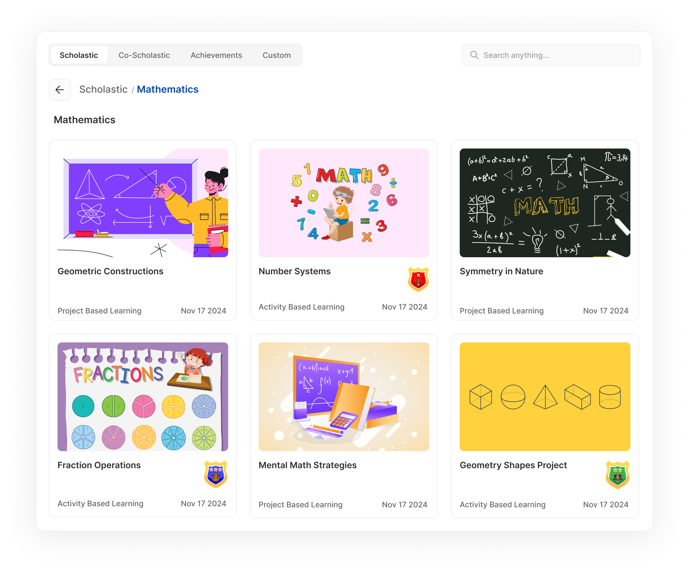 Student Learning Portfolio Dashboard